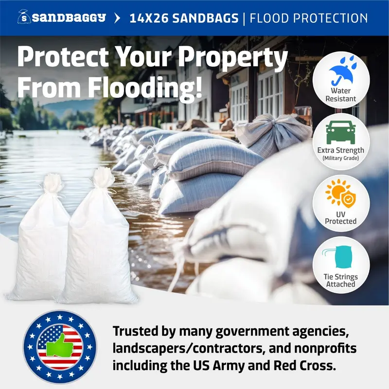 14” X 26” Woven Polypropylene Sandbags For Flooding – Empty & Durable 4