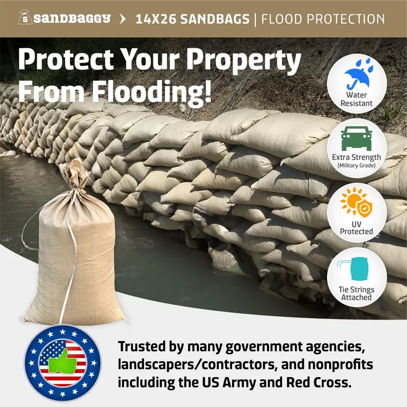 14” X 26” Woven Polypropylene Sandbags For Flooding – Empty & Durable 5