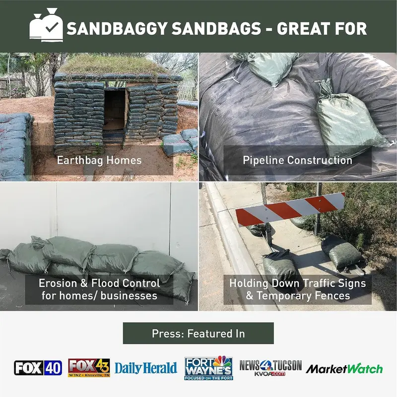 14” X 26” Woven Polypropylene Sandbags For Flooding – Empty & Durable 68