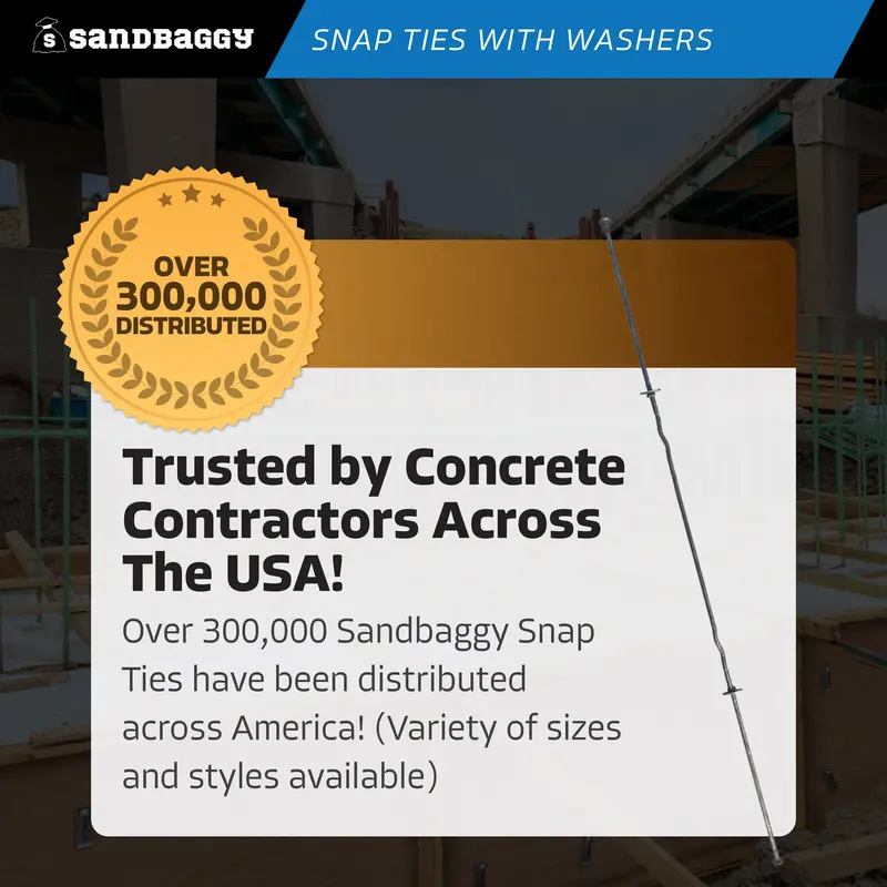 14" X 8 ¼" Standard Snap Ties For Concrete Forms (Long End) - 1" Flat Steel Washer 7