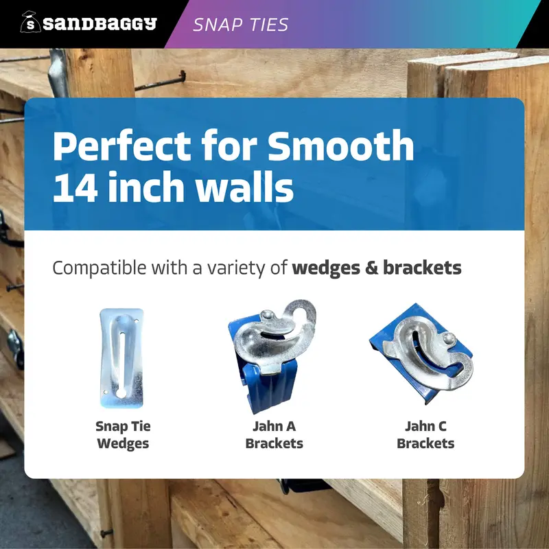 14" X 8 ¼" Standard Snap Ties For Concrete Forms (Long End) - 1" Plastic Cones 7
