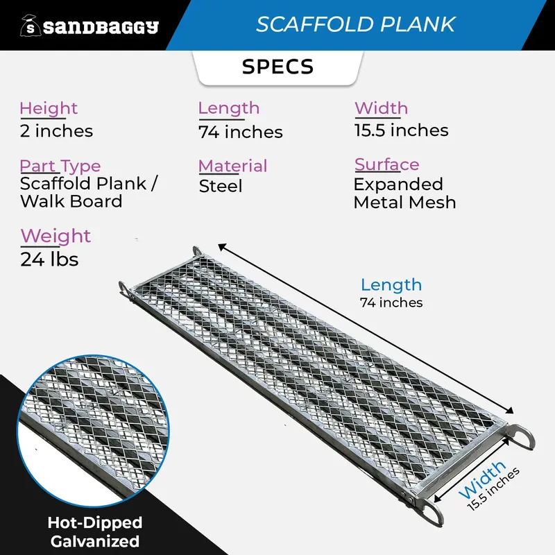 15.5 Inch Scaffold Plank For Confined Spaces & Narrow Frames 2