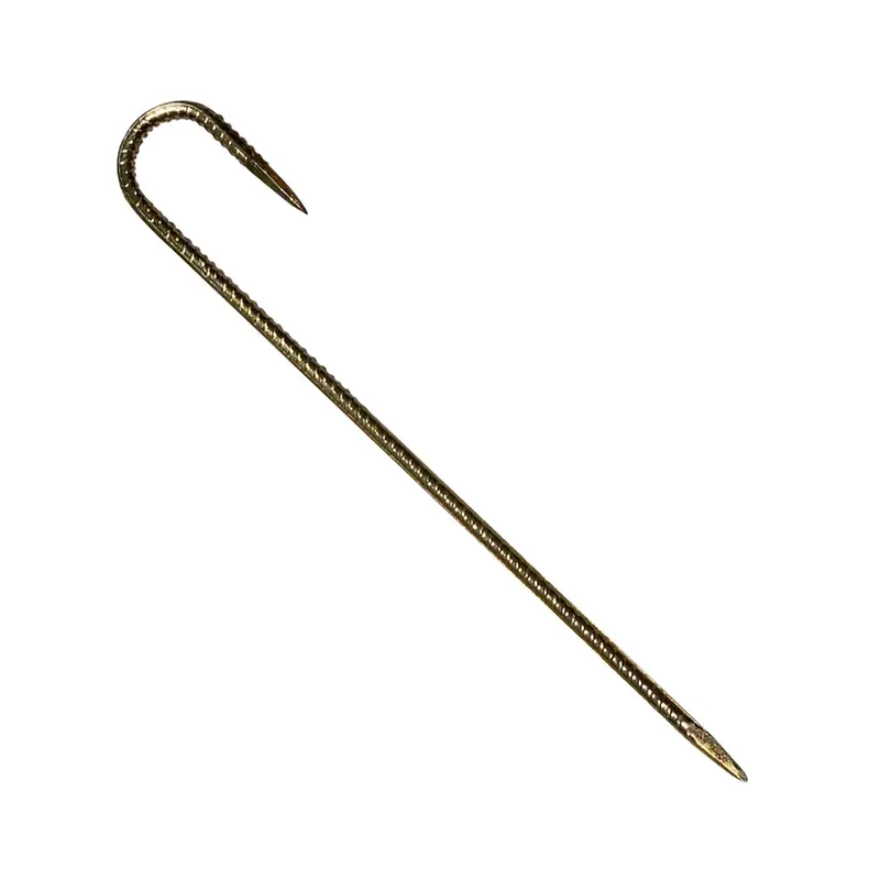 16" J Hook Rebar Stakes - Galvanized Steel - 5/16" Diameter 1