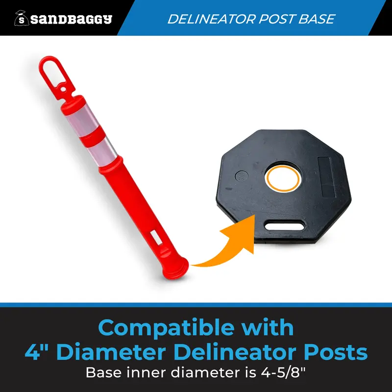 16" Traffic Delineator Post Base - Rubber 5
