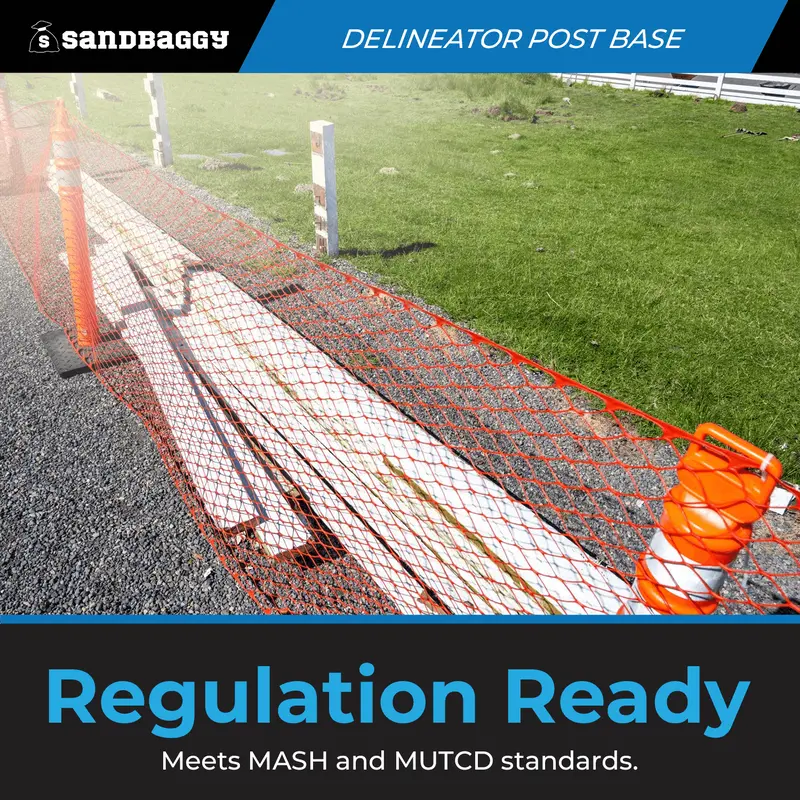 16" Traffic Delineator Post Base - Rubber 7