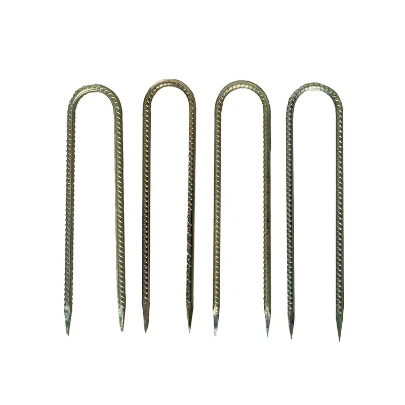 16" U Shaped Rebar Stakes - Galvanized Steel - 1/2" Diameter (#4 Rebar) 8