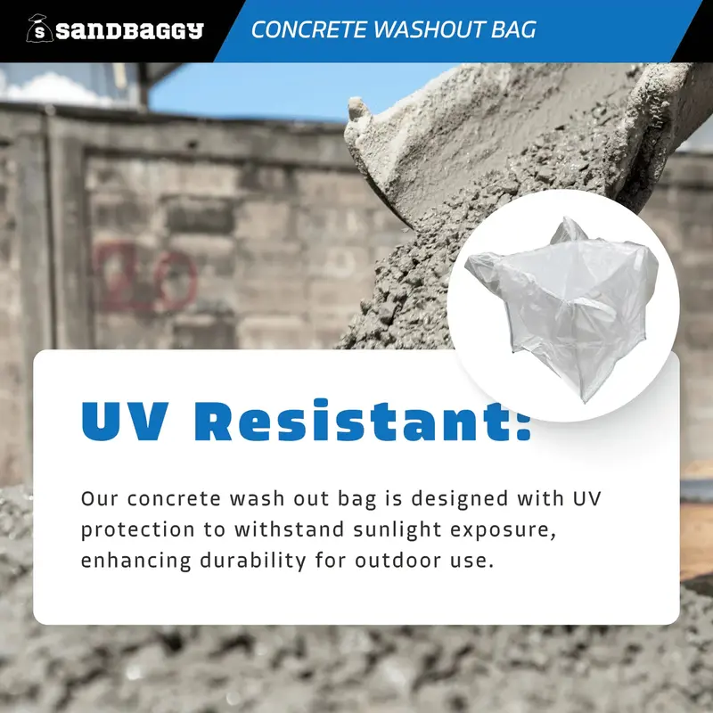 170 Gal. Concrete Washout Bag W/ Plastic Liner - Uv Protected (35" X 35" X 30") 7