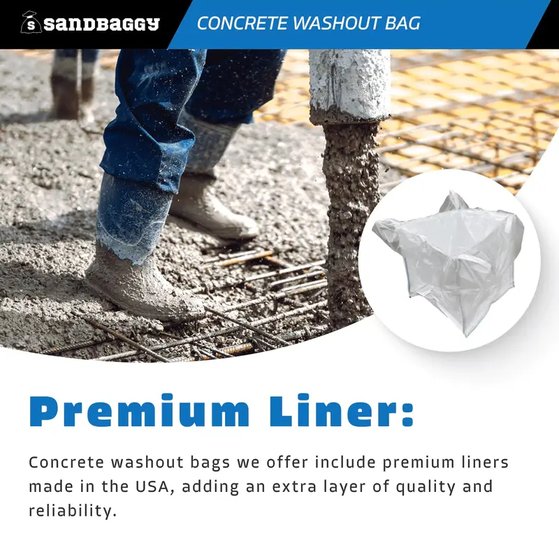 170 Gal. Concrete Washout Bag W/ Plastic Liner - Uv Protected (35" X 35" X 30") 8