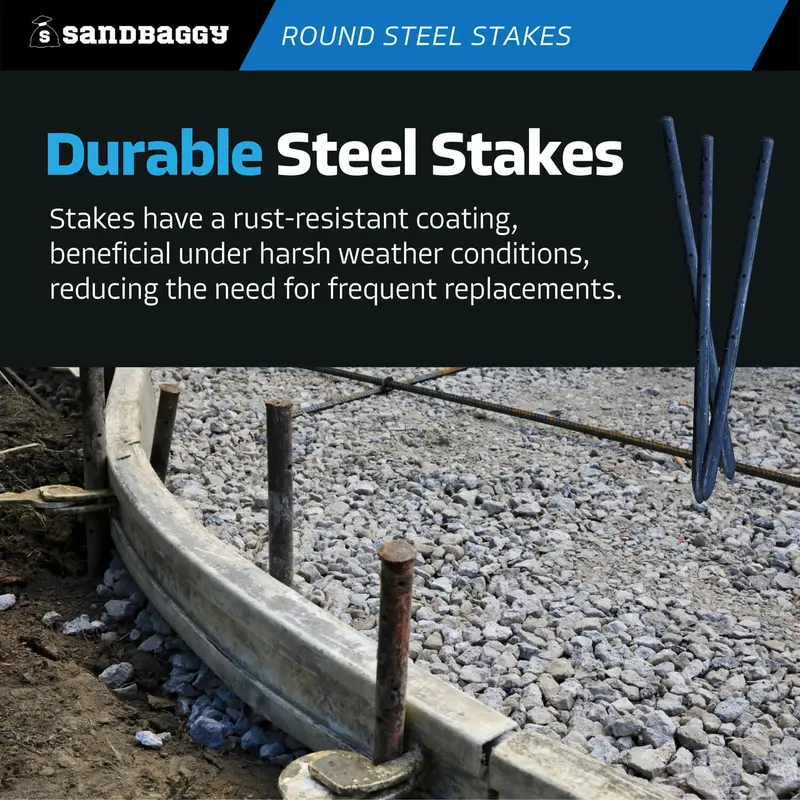 18" & 36" Round Steel Concrete Form Stakes With Nail Holes 10