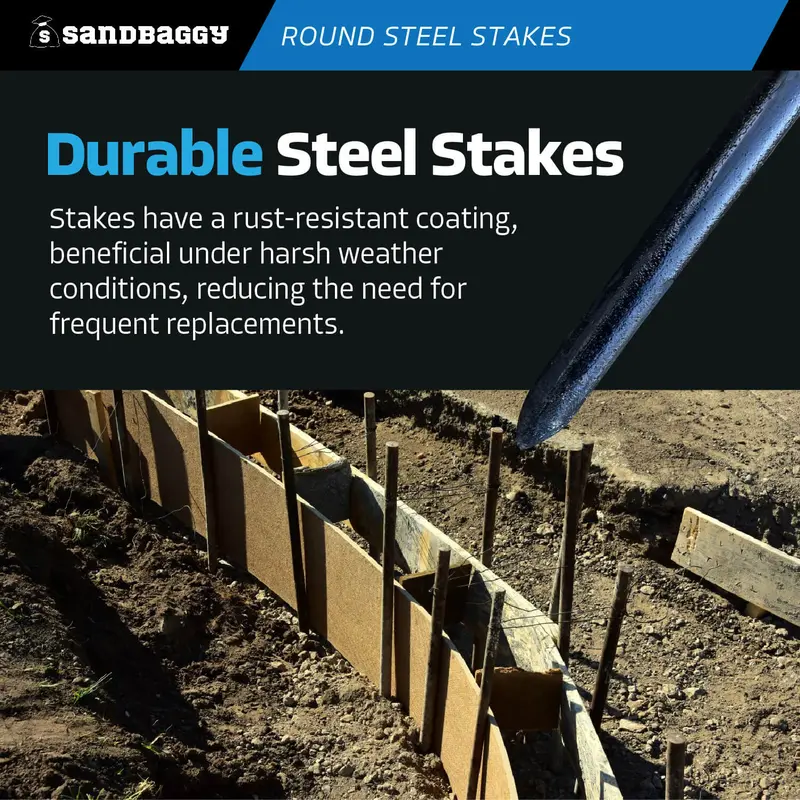 18" & 36" Round Steel Concrete Form Stakes With Nail Holes 22