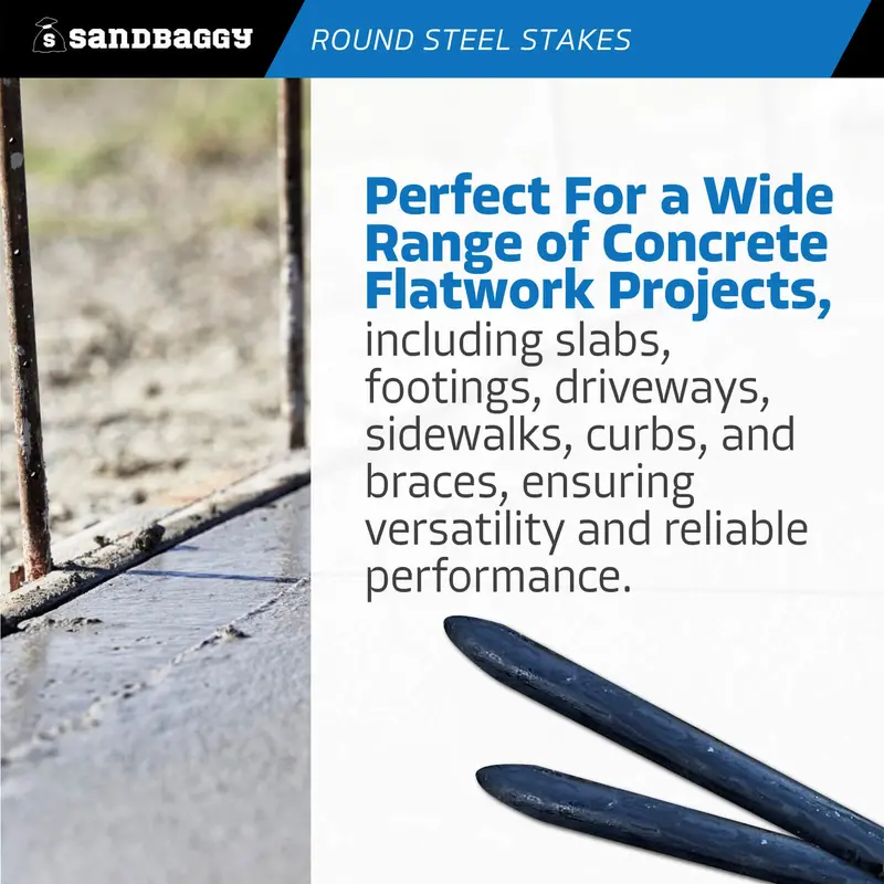 18" & 36" Round Steel Concrete Form Stakes With Nail Holes 4