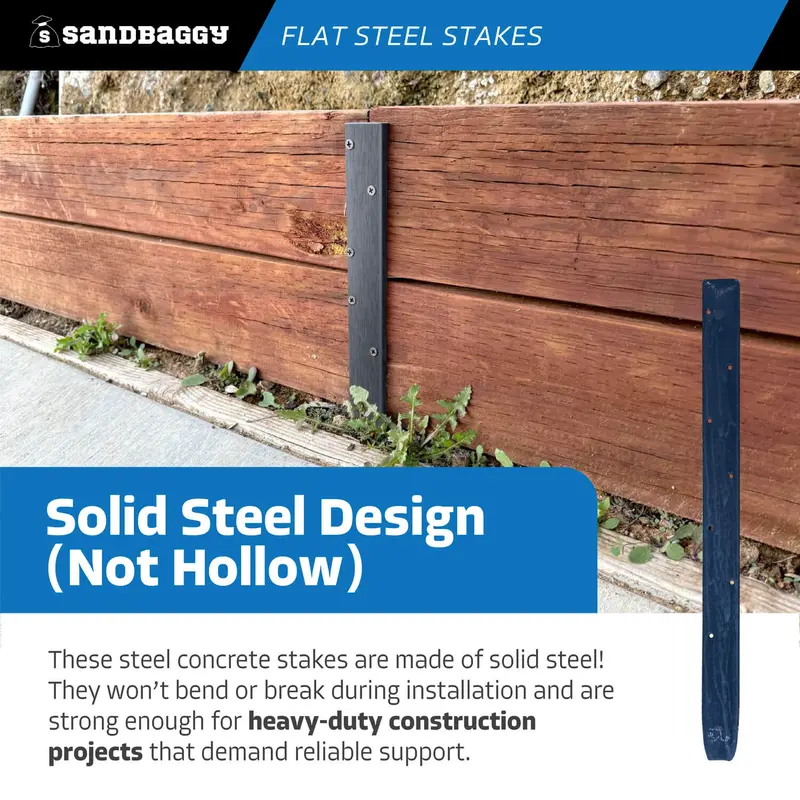 18" Flat Steel Stakes For Concrete Forms With Nail Holes 6