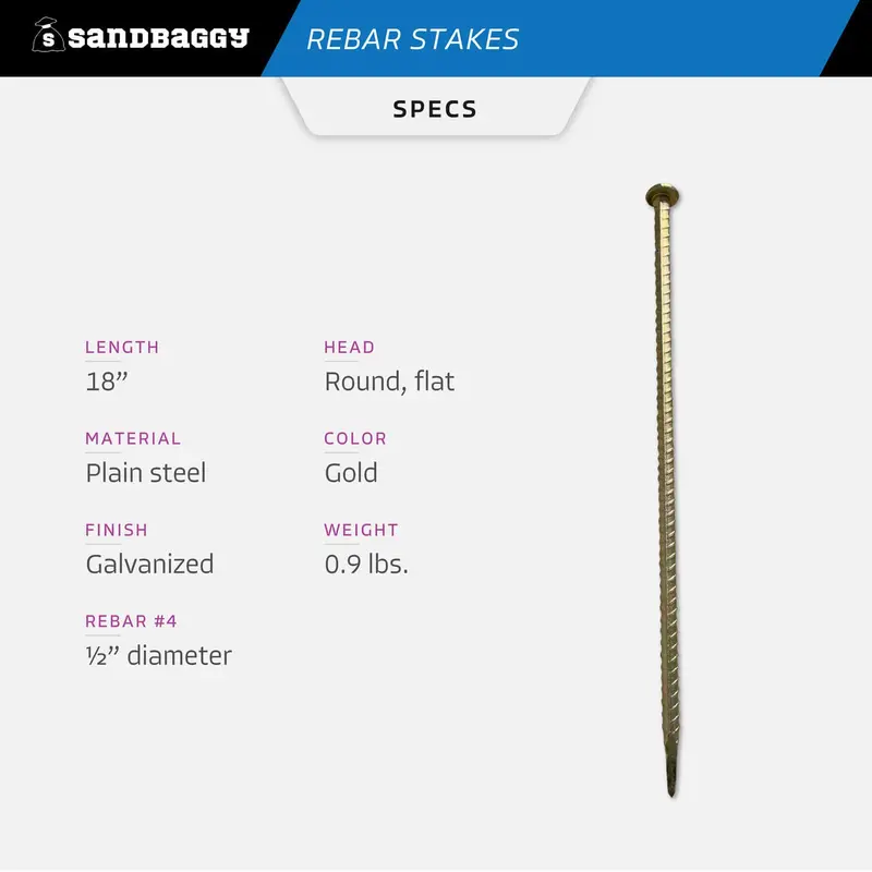 18" Galvanized Steel Rebar Stakes With Nail Head - Garden Stakes (#4 Rebar) 2