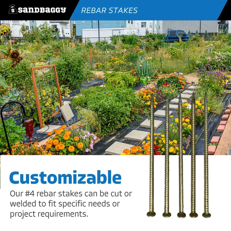 18" Galvanized Steel Rebar Stakes With Nail Head - Garden Stakes (#4 Rebar) 8