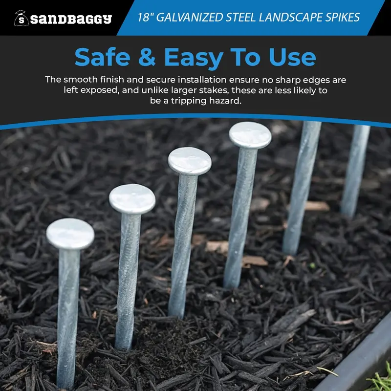 18 In. Galvanized Spiral Landscape Edging Spikes - 1 Gauge Steel 7
