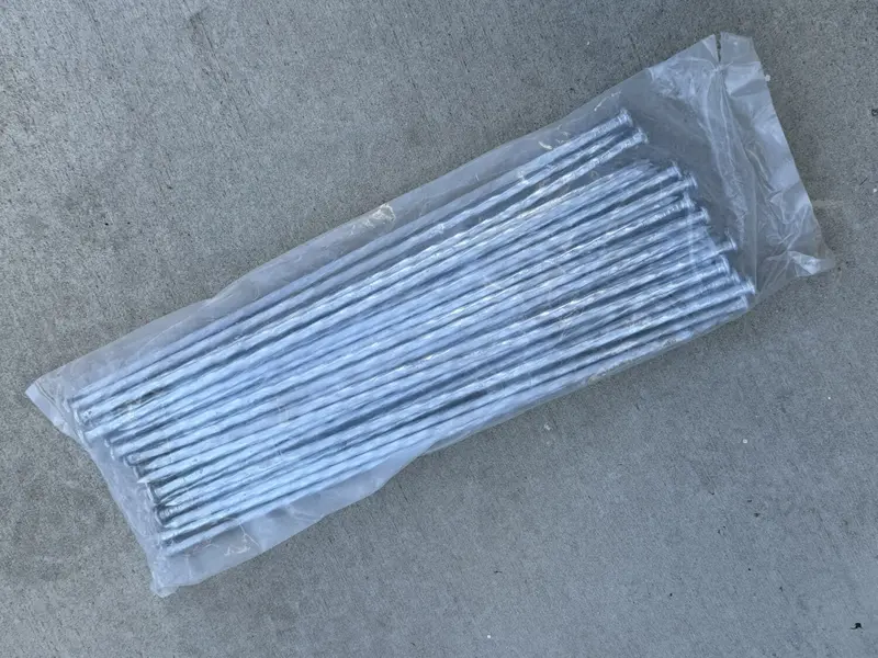 18 In. Ultra Heavy Duty Galvanized Spiral Artificial Turf Nails - 1 Gauge Steel 11