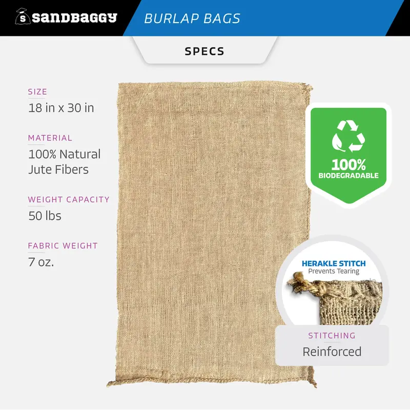 18" X 30" Burlap Potato Sacks (100% Biodegradable) 2