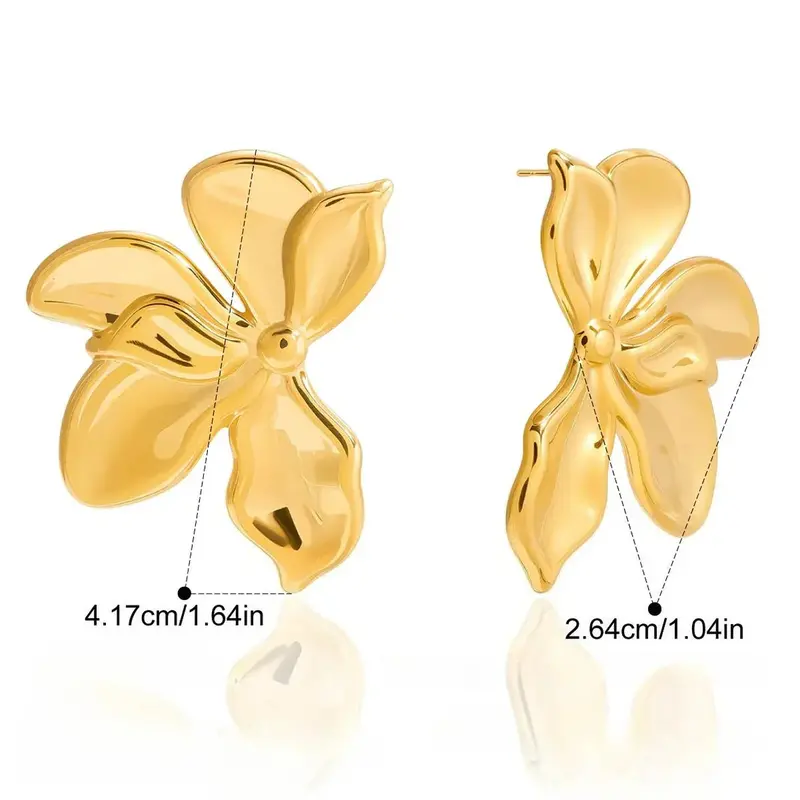 18K Gold Bougainvillea Flower Jewelry Set 2