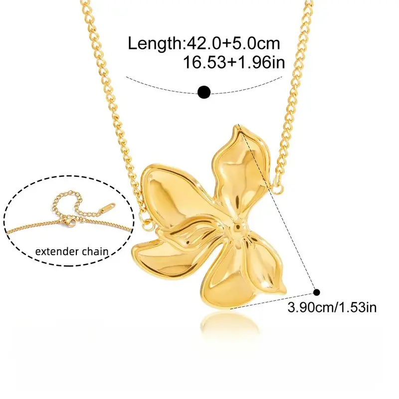 18K Gold Bougainvillea Flower Jewelry Set 3