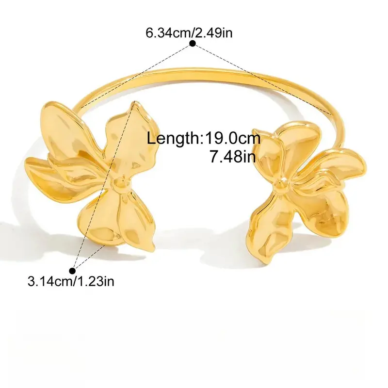 18K Gold Bougainvillea Flower Jewelry Set 4