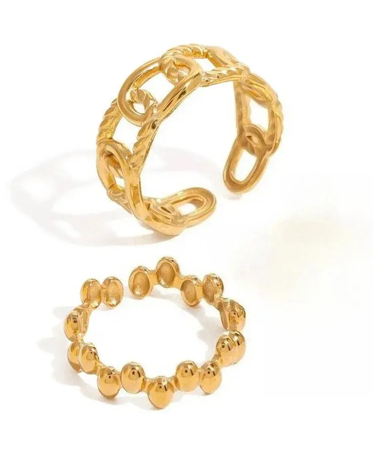 18K Gold Light Luxury Titanium Steel Ring 1