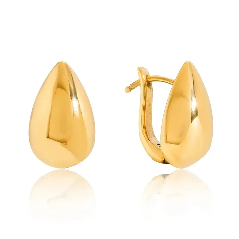 18K Gold Lightweight Luxury And High-End Style Teardrop Earrings 1