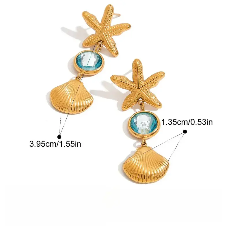 18K Gold Lightweight Luxury Earrings And Rings 2