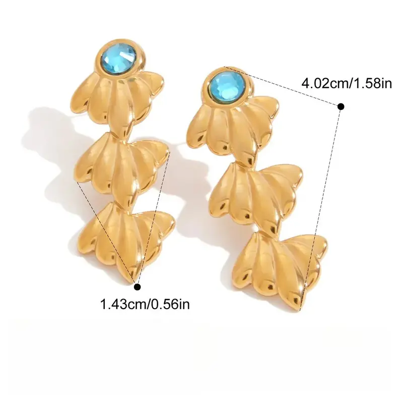 18K Gold Lightweight Luxury Earrings And Rings 3