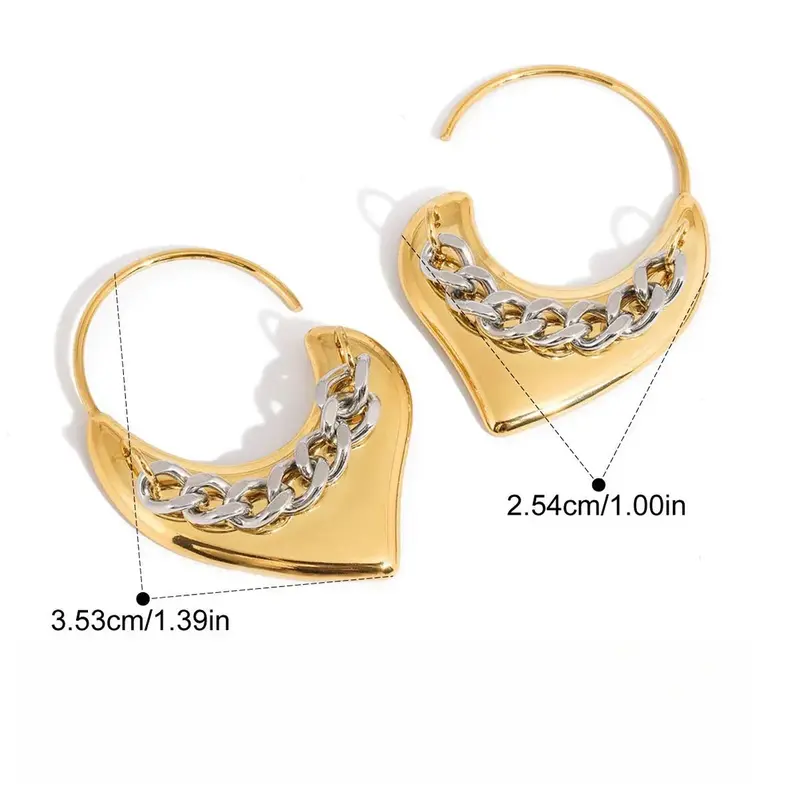 18K Gold Lightweight Luxury Heart-Shaped Earrings 1