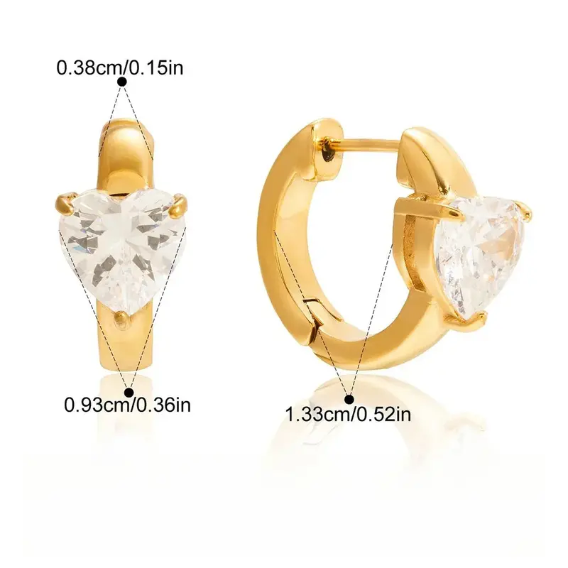 18K Gold Luxury Earrings With Cubic Zirconia. 2