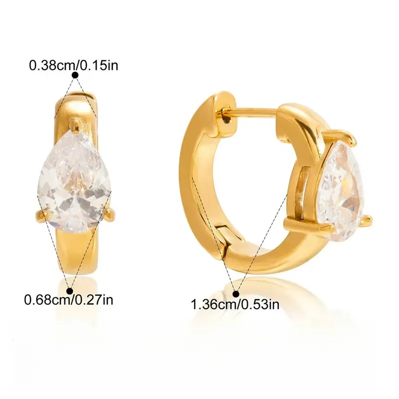 18K Gold Luxury Earrings With Cubic Zirconia. 3