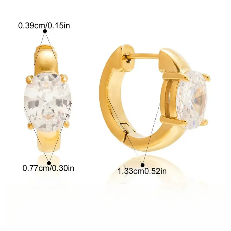 18K Gold Luxury Earrings With Cubic Zirconia. 4