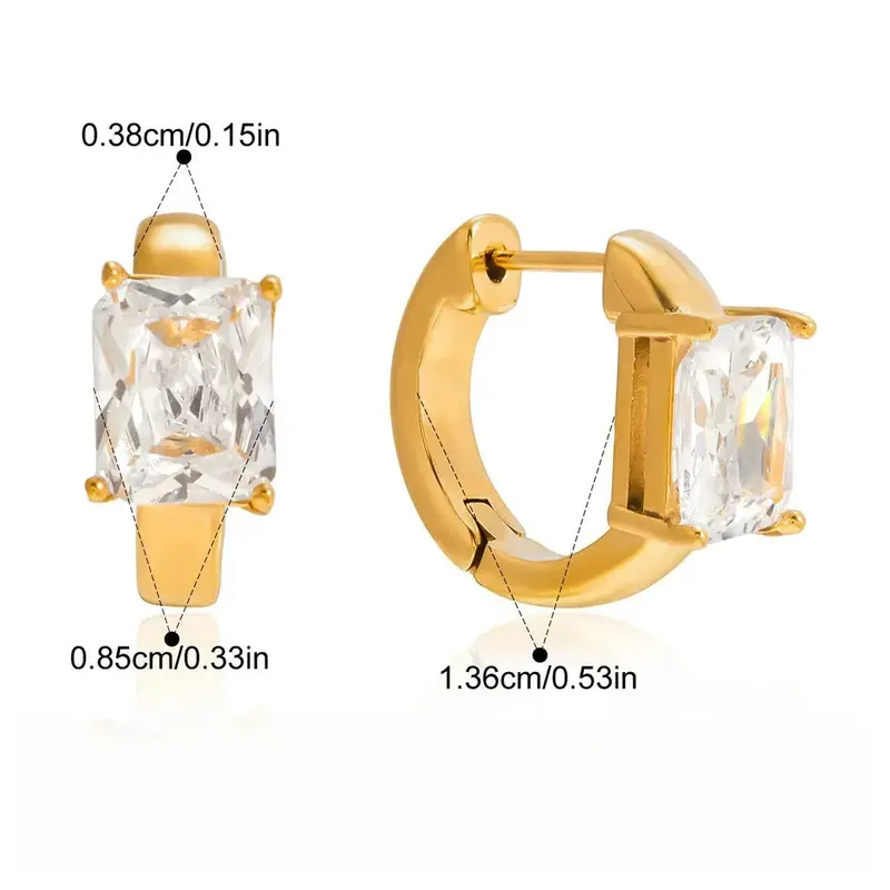18K Gold Luxury Earrings With Cubic Zirconia. 4
