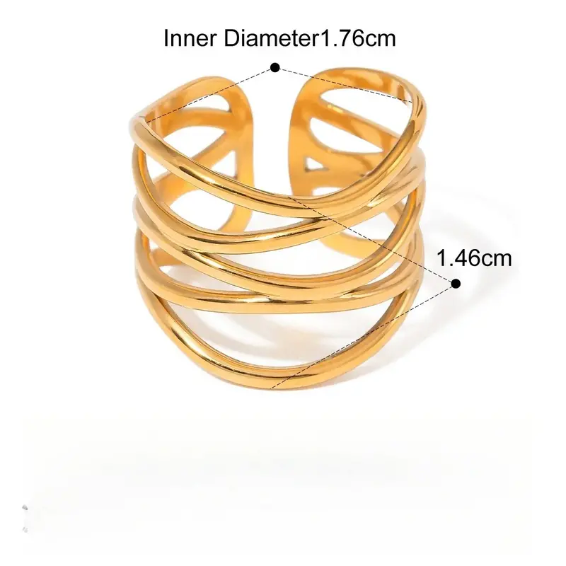 18K Gold Luxury Titanium Steel Ring 2