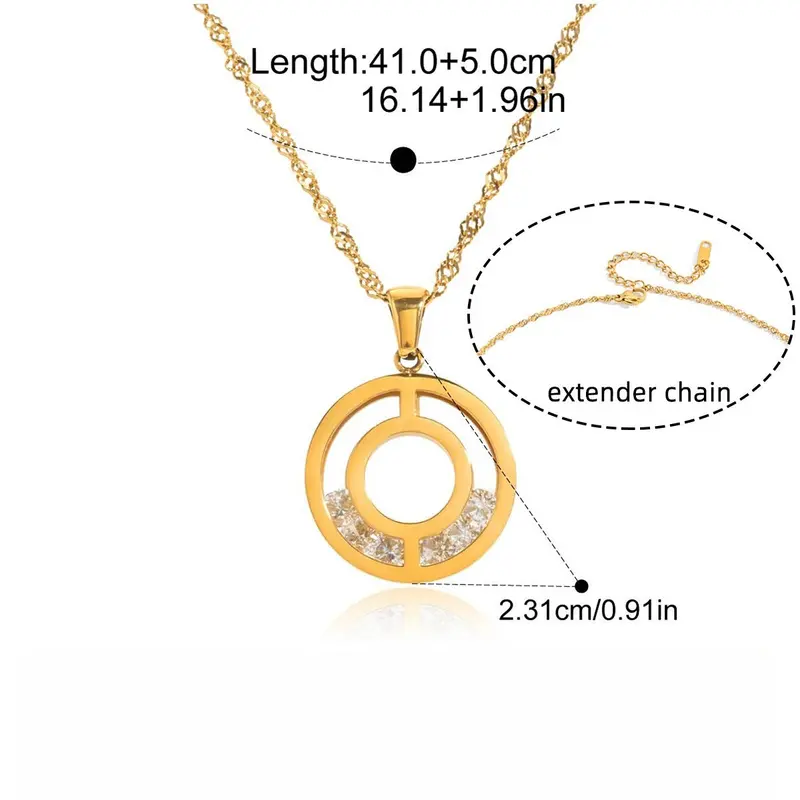 18K Gold Movable Zircon Necklace 1