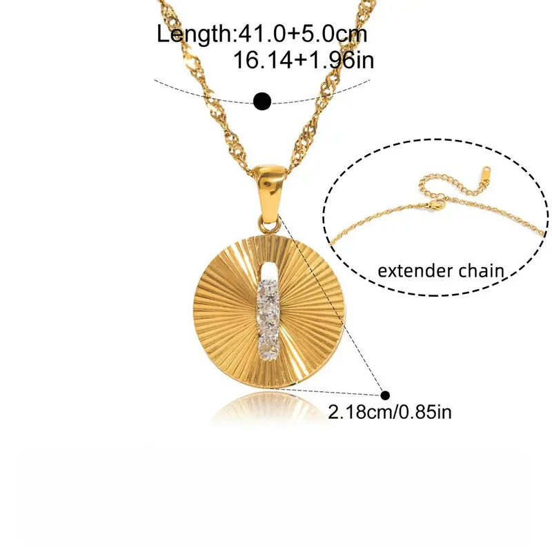 18K Gold Movable Zircon Necklace 3
