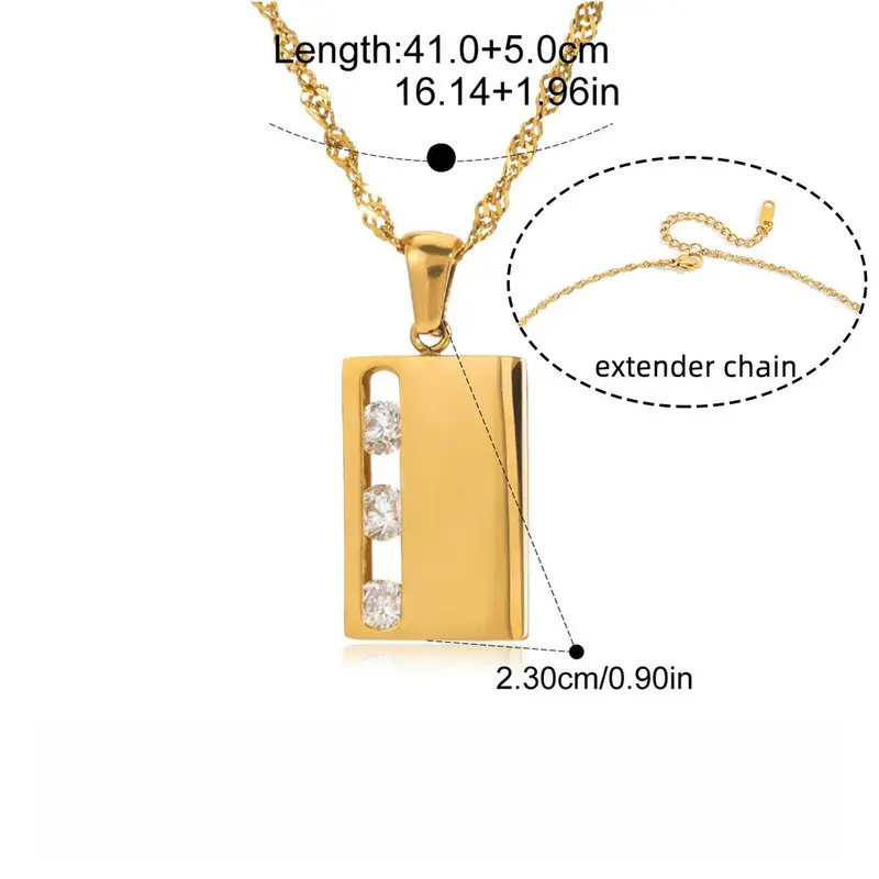 18K Gold Movable Zircon Necklace 3