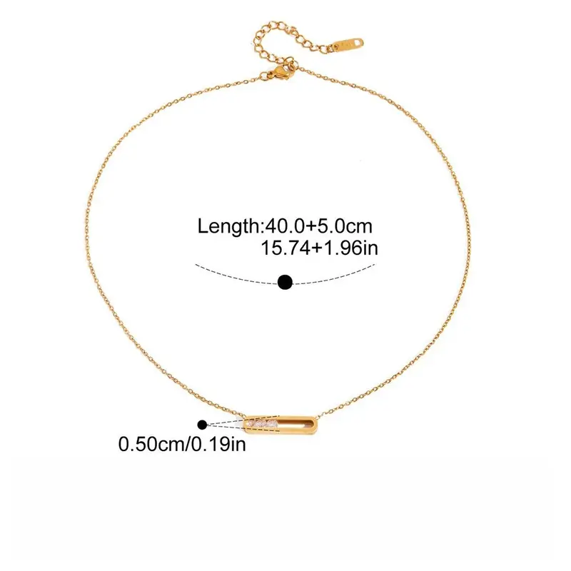 18K Gold Movable Zircon Necklace 4