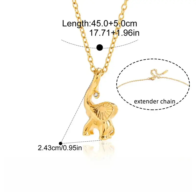 18K Gold-Plated Titanium Steel Necklace With Rhinestones 2