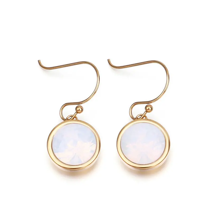18K Gold Round Zircon Multicolor Earrings 6