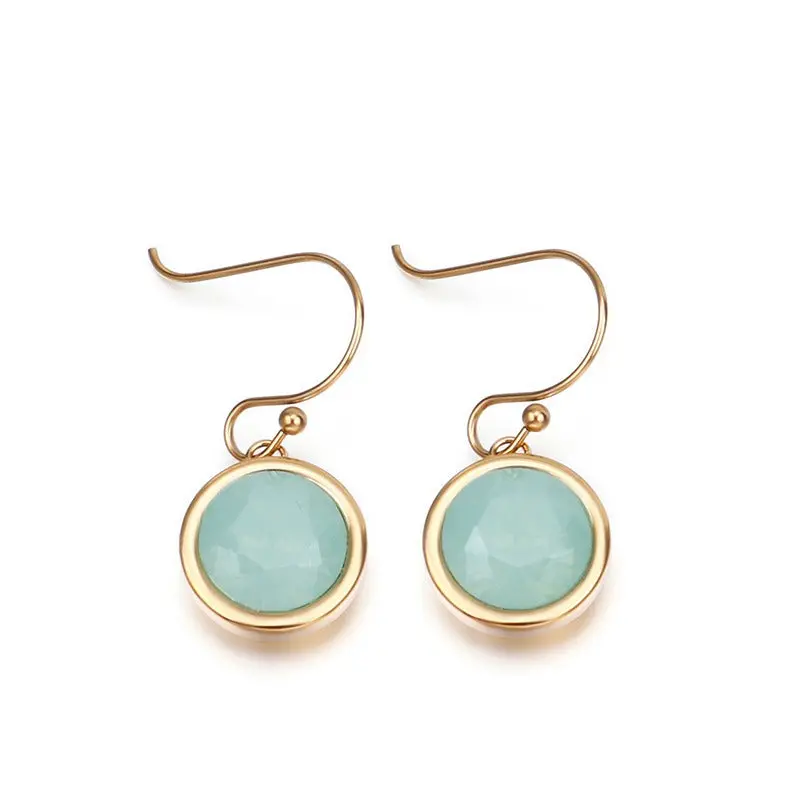 18K Gold Round Zircon Multicolor Earrings 7