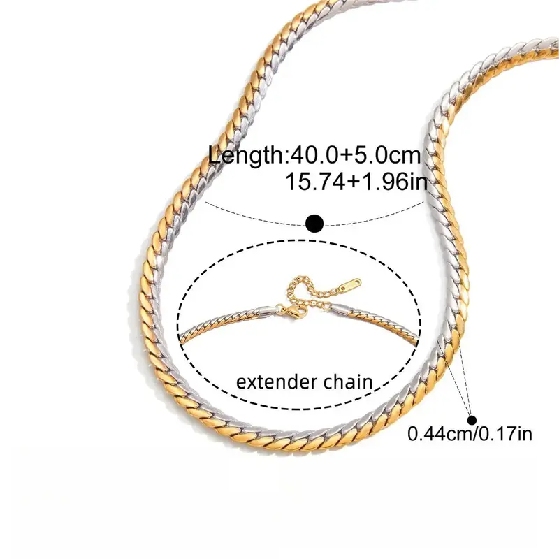 18K Gold & S925 Silver Mixed-Metal Chain Necklace. 1