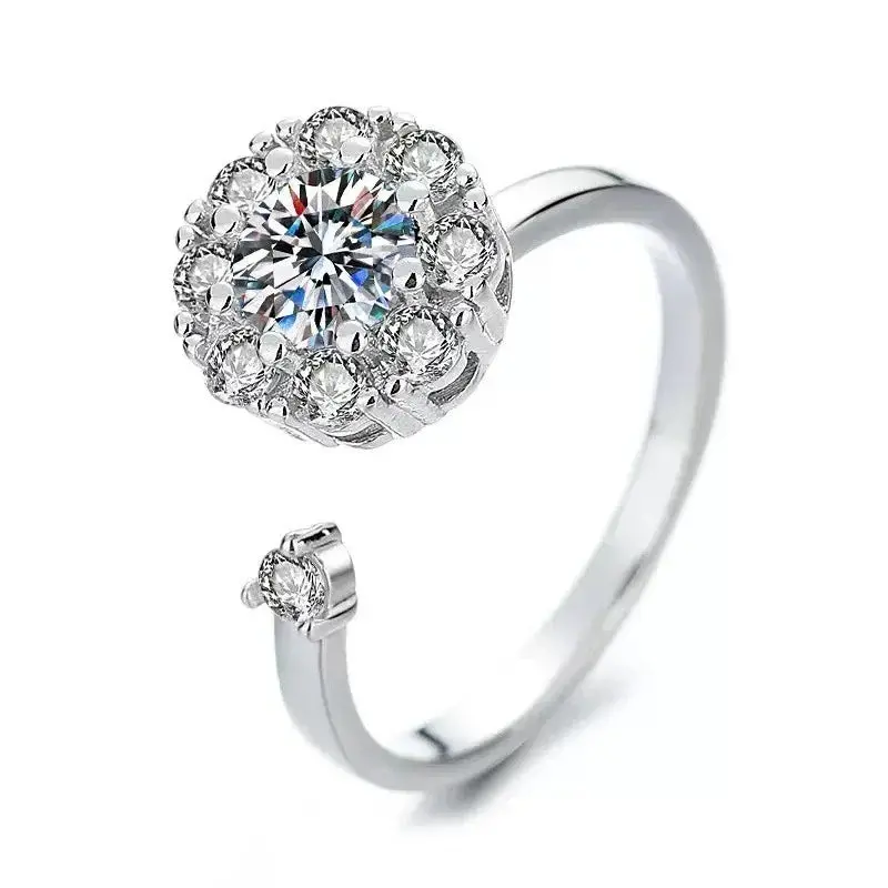 18K Gold & S925 Silver Stress-Relief Zirconia Ring. 1