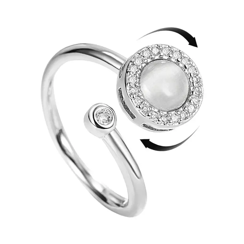 18K Gold & S925 Silver Stress-Relief Zirconia Ring. 1