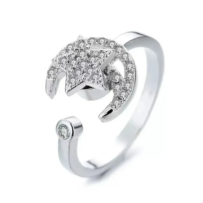 18K Gold & S925 Silver Stress-Relief Zirconia Ring. 2