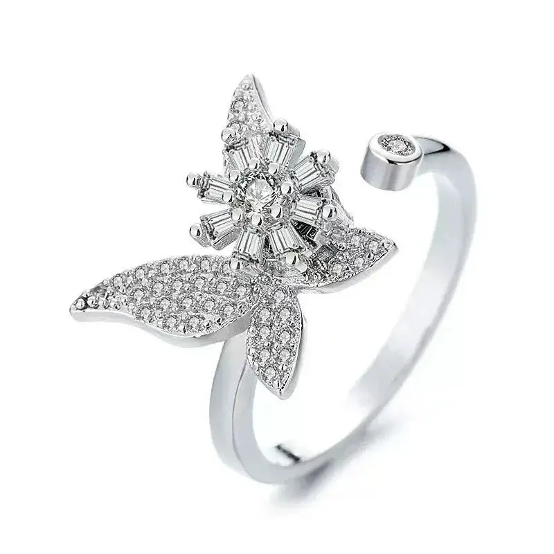 18K Gold & S925 Silver Stress-Relief Zirconia Ring. 3