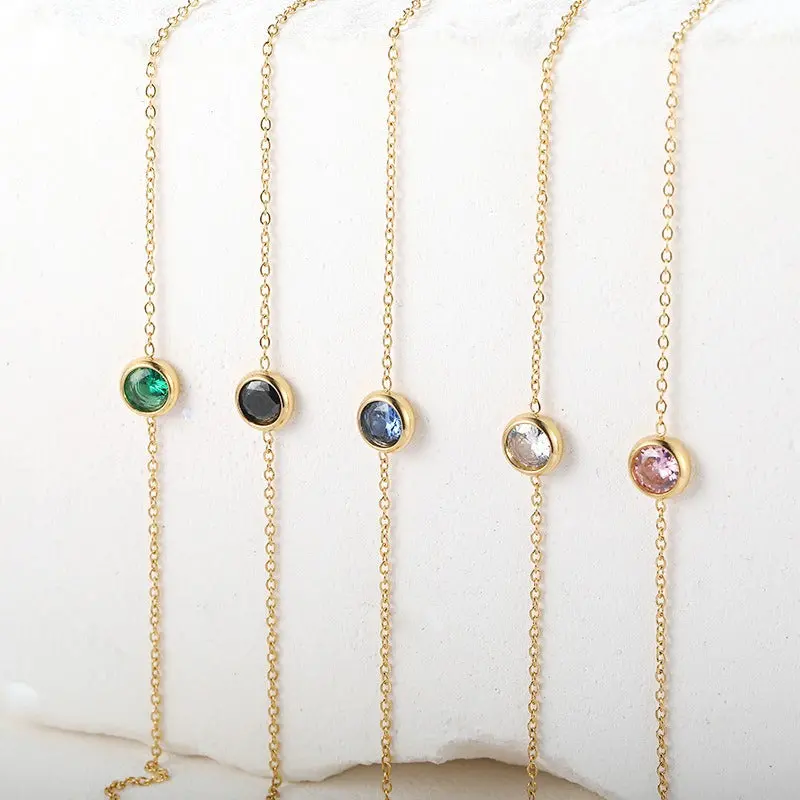 18K Gold Seven-Color Zircon Bracelet 1