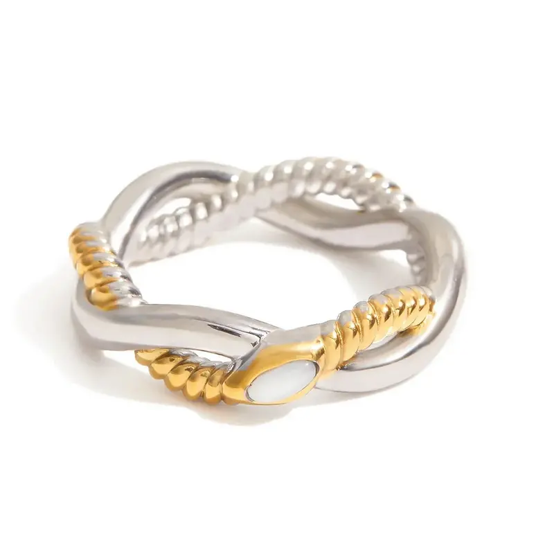 18K Gold Snake Ring In Titanium Steel 1