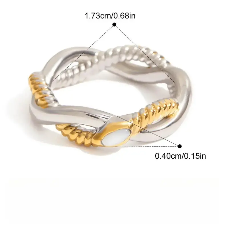 18K Gold Snake Ring In Titanium Steel 3