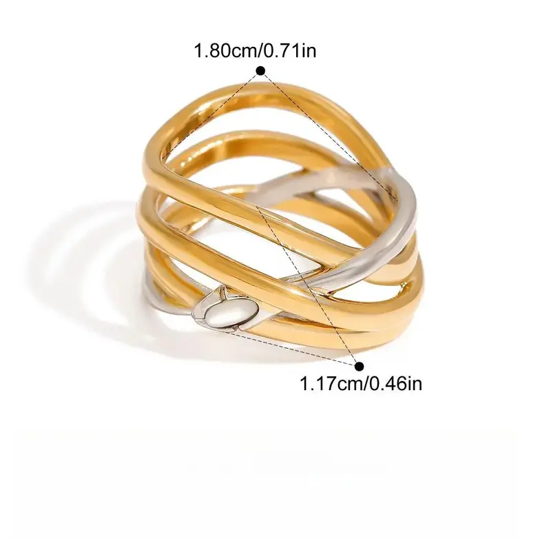 18K Gold Snake Ring In Titanium Steel 4